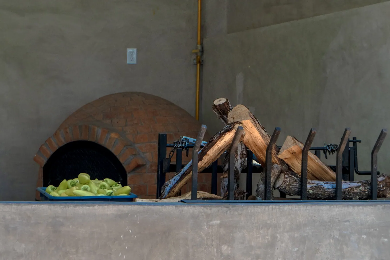 Horno de leña de ladrillo